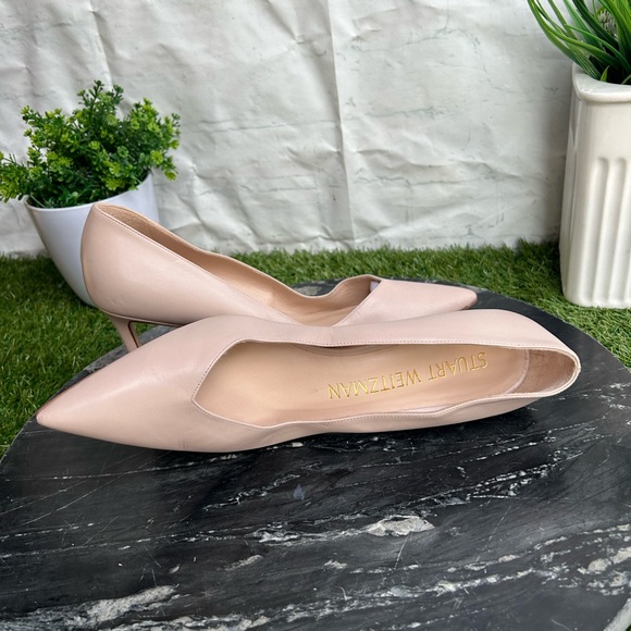 STUART WEITZMAN NUDE  pointy toe Anny Pumps Size  9.5 - Picture 12 of 16